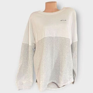 Victoria’s Secret PINK XL Varsity Crew Long Sleeve Pullover Sweater Colorblock